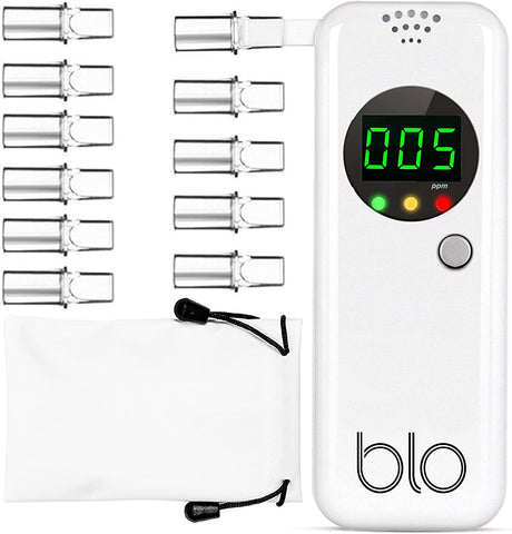 BLO Digital Ketone Breath Meter Analyser for Diet, Weight Loss, and Blood Ketone Management, Accurate Portable Ketogenic Testing with 10 Mouthpieces, Quick Test Status Tracing